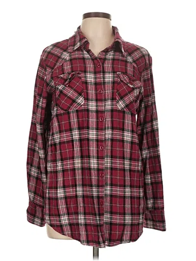 Pre-owned Xxi Long Sleeve Button Down Shirt In Burgundy