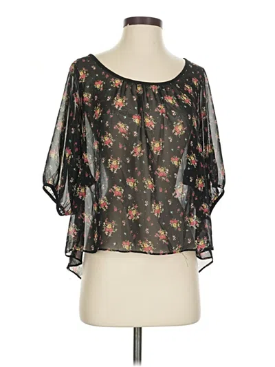 Pre-owned Xxi Short Sleeve Blouse In Black