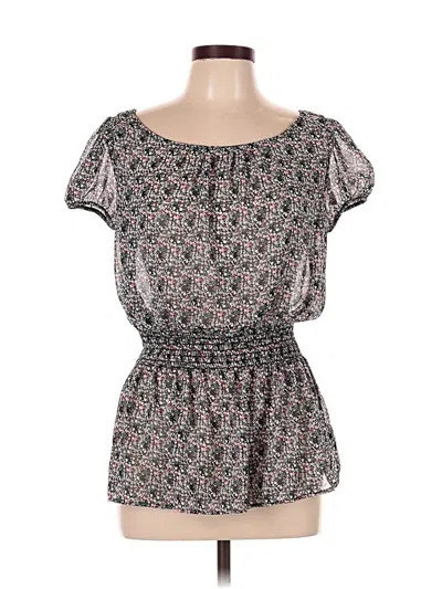 Pre-owned Xxi Short Sleeve Blouse In Gray