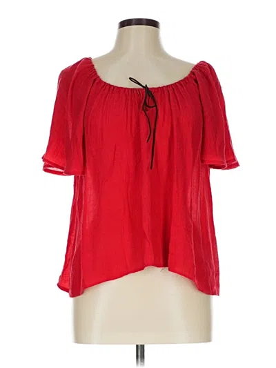 Pre-owned Xxi Short Sleeve Blouse In Red