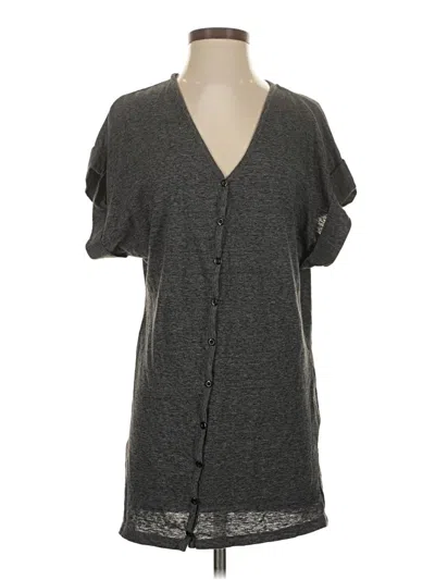 Pre-owned Xxi Short Sleeve Top Gray V Neck Tops