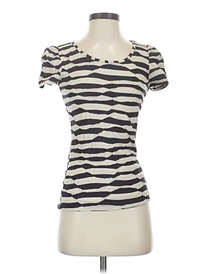 Pre-owned Xxi Short Sleeve Top Ivory Sweetheart Neckline Tops In White