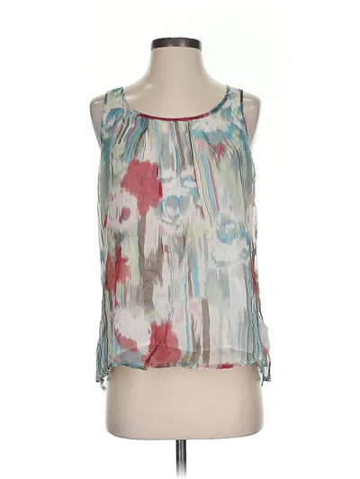 Pre-owned Xxi Sleeveless Silk Top Teal Halter Neckline Tops In Blue