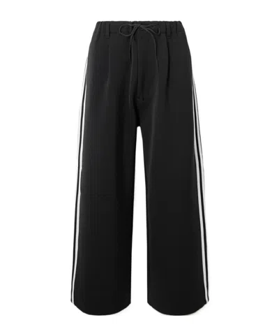 Y-3 3-stripe Drawstring Track Pants In Black
