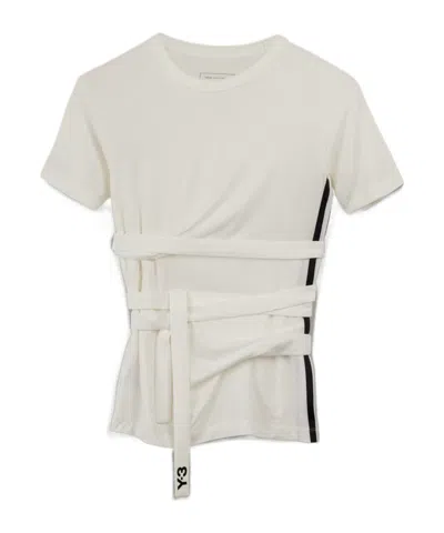 Y-3 Y-3 3-STRIPED DRAWSTRING T-SHIRT