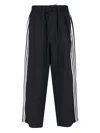 Y-3 3-stripes Black Sport Trousers With Iconic Branding In Black