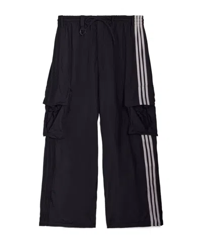 Y-3 Nylon Wired 3 Stripes Cargo Pants In Black