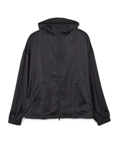 Y-3 3-stripes Hooded Jacket In Black