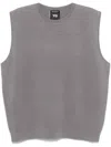 Y-3 3-stripes Knitted Vest In Grey