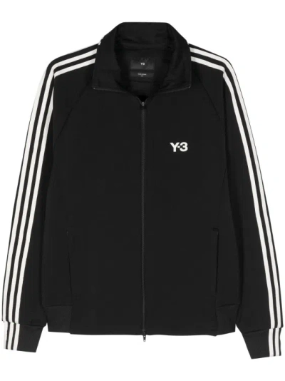 Y-3 3-stripes Logo Zipped Jacket In Black
