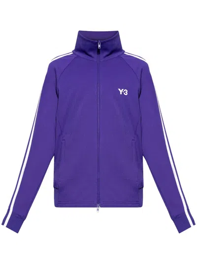 Y-3 3-stripes Logo Zipped Jacket In Purple