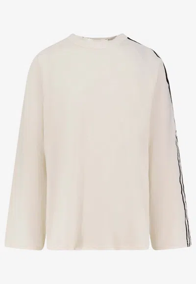 Y-3 3 Stripes Long-sleeved T-shirt In Neutral
