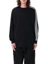 Y-3 Men's 3 Stripe Long Sleeve T-shirt In Black