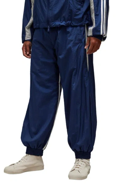 Y-3 3-stripes Nylon Shell Pants In Dark Blue