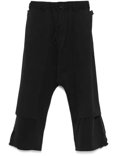Y-3 3-stripes Open-hem Track Pants In Black
