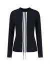 Y-3 Contrasting Striped Long-sleeve Top With Drawstring Hem In Black