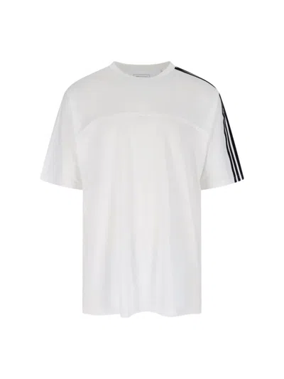 Y-3 Adidas Y 3 White Crew Neck T Shirt With Logo