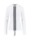 Y-3 Three-stripes Long-sleeved T-shirt In White