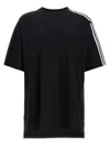 Y-3 Adidas 3-stripes T-shirt In White/black