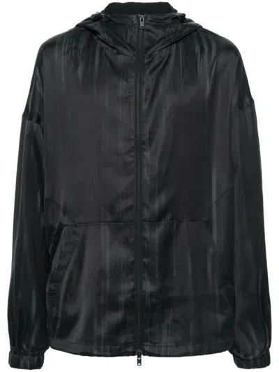 Y-3 3-stripes Hooded Jacket In Black