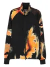 Y-3 Abstract Pattern Sweatshirt With Zip Fastening And Ribbed Edges In Black