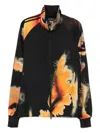 Y-3 Abstract Pattern Sweatshirt With Zip Fastening And Ribbed Edges In Black