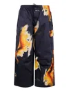 Y-3 Abstract-pattern Trousers In Blue