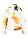 Y-3 Abstract-print Puffer Jacket In White