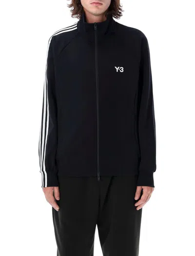 Y-3 Felpa 3-stripes In Nylon Con Zip In Black