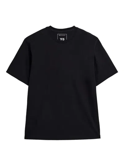 Y-3 Adidas Back Graphic Print Cotton T-shirt Clothing In Black