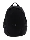 Y-3 Functional Cordura Backpack With Embossed Logo And Adjustable Features In Black