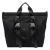 Y-3 Spacious Tote Bag With Leather Straps And Embossed Logo In Black