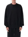 Y-3 Brushed Terry Loose-fit Crewneck Sweatshirt In Blue