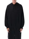 Y-3 Logo Hoodie With Drawstring And Ribbed Cuffs In Black