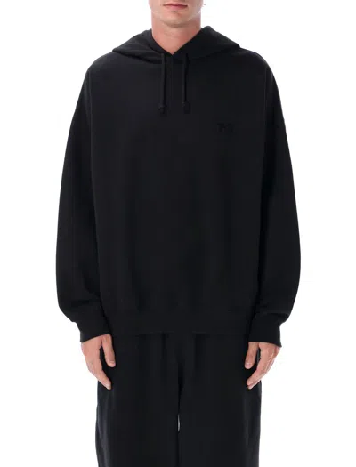 Y-3 Logo Hoodie With Drawstring And Ribbed Cuffs In Black