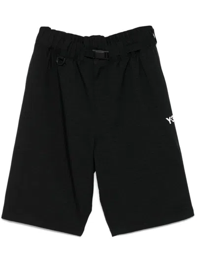 Y-3 Adidas Belted Waist Sport Uniform Shorts Clothing In Black