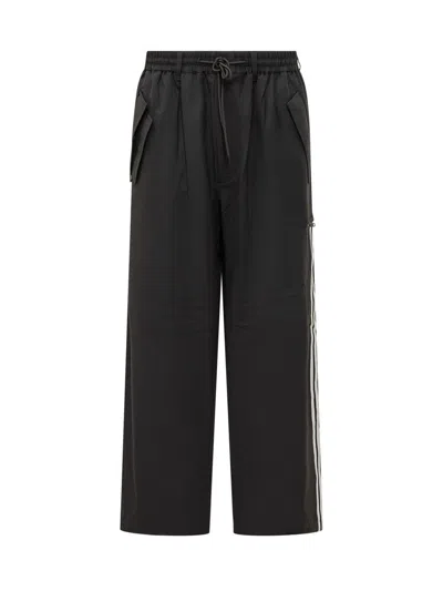 Y-3 Adidas Black Baggy Pants With Side Bands