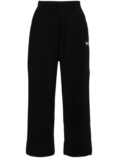 Y-3 Adidas Black Cotton Sport Trousers