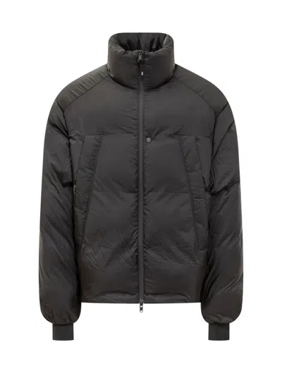 Y-3 Adidas Black Oversized Zippered Down Jacket