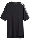 Y-3 Adidas Black T-shirt With White Stripe Design