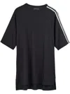 Y-3 Adidas Black T-shirt With White Stripe Design