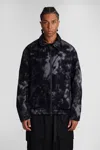 Y-3 Black And White Camouflage Jacket Duvets And Padded Items Black In Blue
