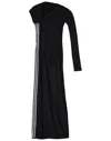 Y-3 Stripe-detailing One-shoulder Maxi Dress In Black