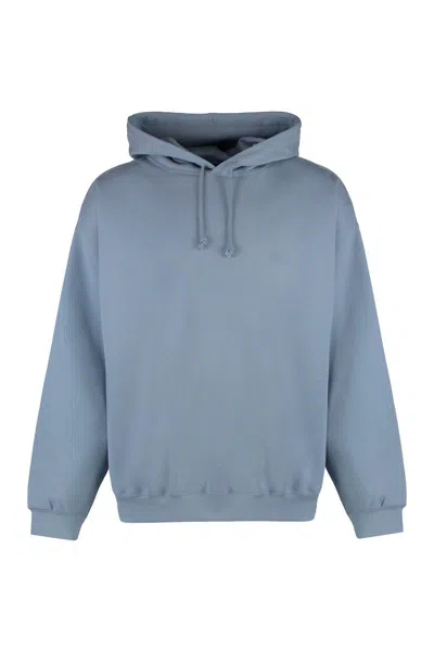 Y-3 Cotton Hoodie In Blue