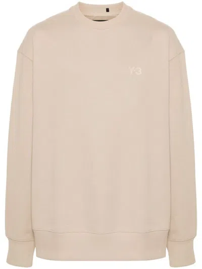 Y-3 Logo-printed Cotton-belnd Sweatshirt In Brown