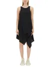 Y-3 Layered Asymmetric Mini Dress In Black