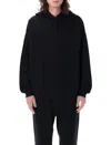 Y-3 Black Graphic Print Hoodie With Spacious Hood In Black