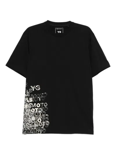 Y-3 Gfx Graphic-print Cotton T-shirt In Black
