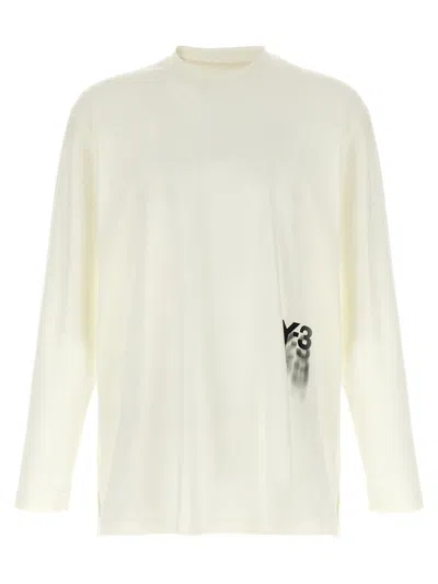 Y-3 Crew Neck Long Sleeves Side Slits T-shirt In White