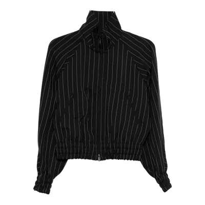 Y-3 Stripe-pattern Bomber Jacket In Black